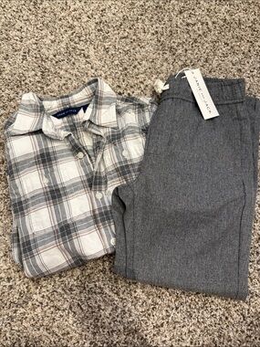 Janie and Jack Gray Knit Jogger Pants - Charcoal
